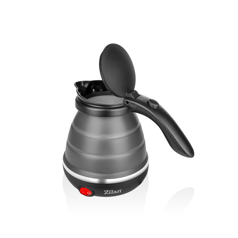 Fierbator pliabil Zilan ZLN1986 pentru voiaj, Putere 750W, Capacitate 0.5L, Protectie la supraincalzire, Baza din inox si carcasa din silicon durabil
