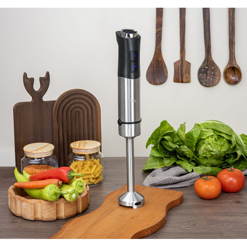 Mixer vertical Zilan ZLN3984, Putere 1200W, 12 trepte de viteza, Functie Turbo, Afisaj digital, Inox