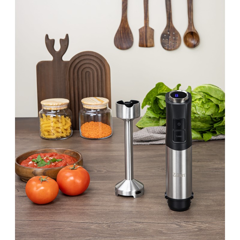 Mixer vertical Zilan ZLN3984, Putere 1200W, 12 trepte de viteza, Functie Turbo, Afisaj digital, Inox