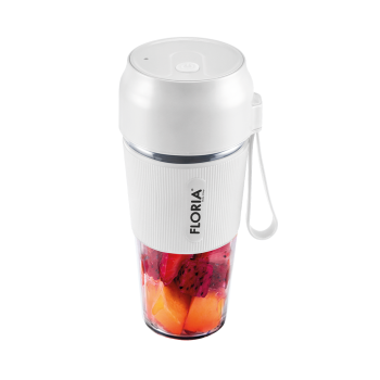 Blender portabil Floria ZLN1720 pentru suc reincarcabil, Capacitate 300 ml, Putere 50W, Lame din otel inoxidabil, Alb