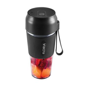 Blender portabil Floria ZLN1719 pentru suc reincarcabil, Capacitate 300 ml, Putere 50W, Lame din otel inoxidabil, Negru