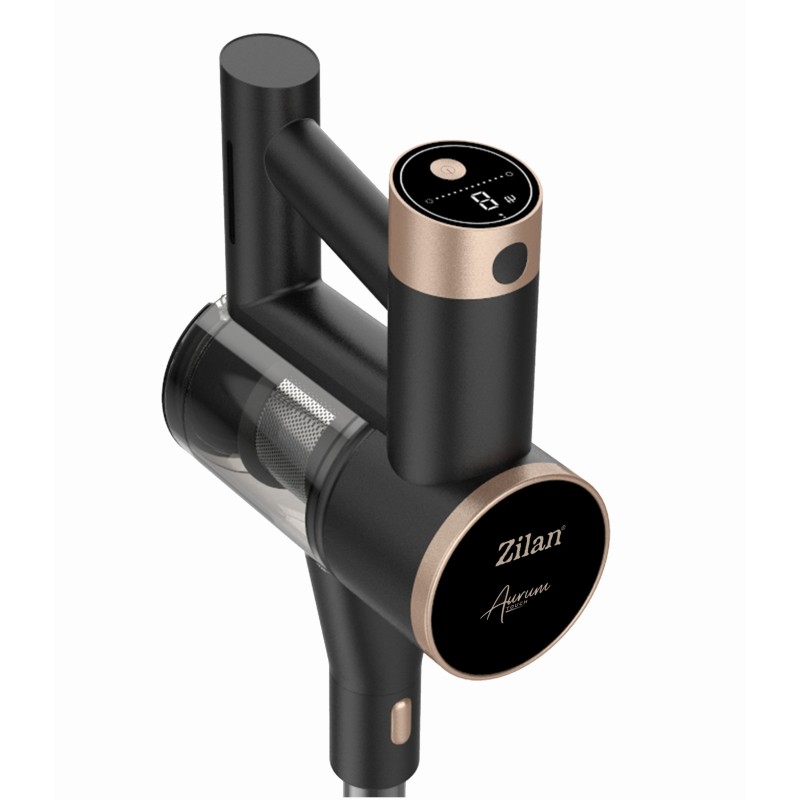 Aspirator vertical Zilan ZLN3099 Aurum, Putere 220W, Capacitate 350ml, Baterie 2500mAh, 6 trepte de viteza, Tub pliabil