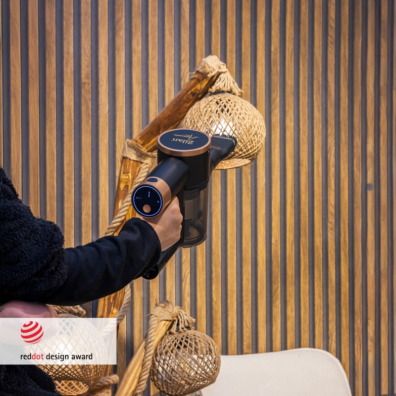 Aspirator vertical Zilan ZLN3099 Aurum, Putere 220W, Capacitate 350ml, Baterie 2500mAh, 6 trepte de viteza, Tub pliabil