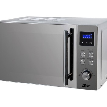 Cuptor cu microunde digital Zilan ZLN1238, Putere 700W, Capacitate 20L, Functie de dezghetare, Panou din inox, Afisaj digital