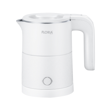 Fierbator electric Floria ZLN1735, Capacitate 500ml, Putere 1000W, Pereti dublii, Inox, Alb