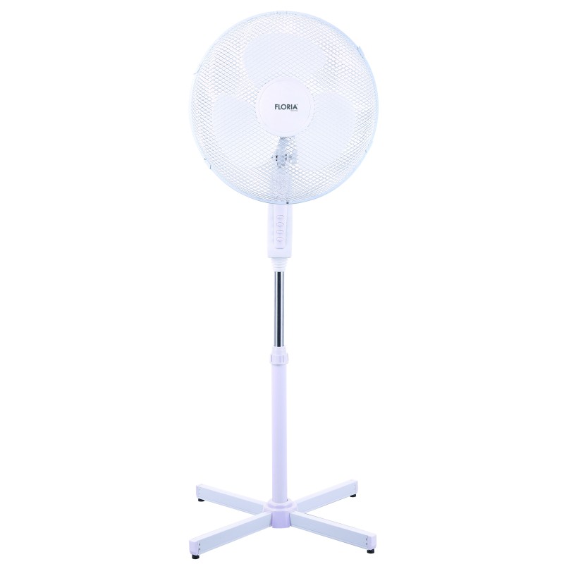 Ventilator cu picior FLORIA ZLN-1180, Diametru 40 cm, Putere 40 W, Motor silentios si puternic, Alb
