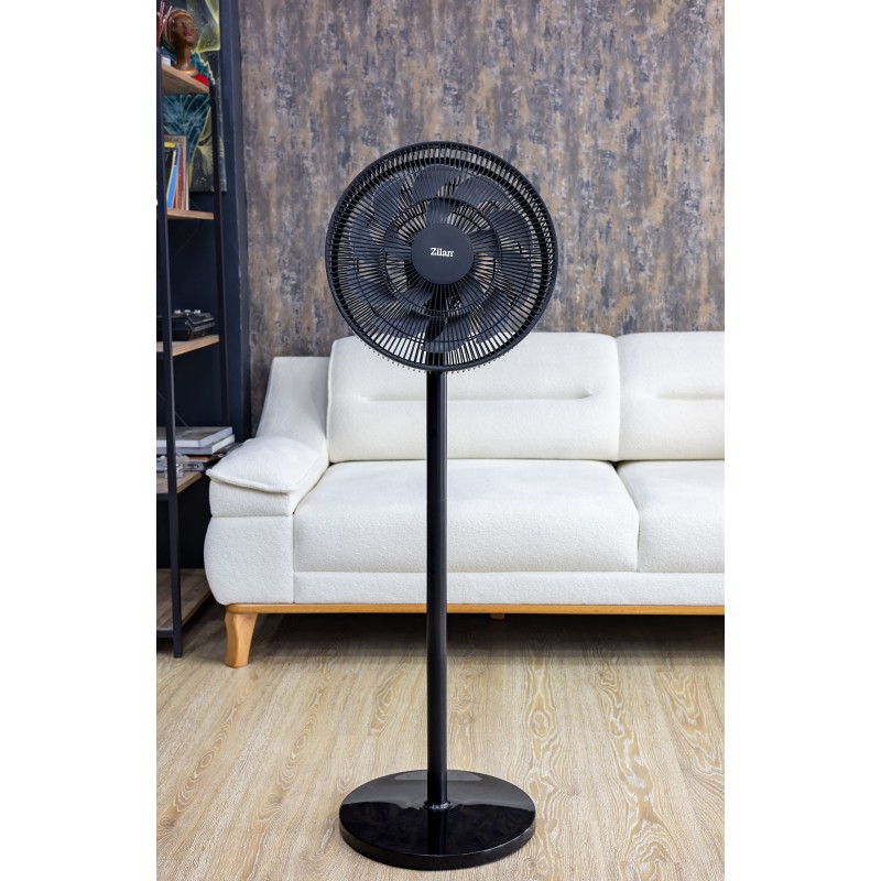 Ventilator cu picior Zilan ZLN2563, Inaltime reglabila, Inclinatie reglabila, Grilaj 41 cm, 3 trepte de viteza, Putere 50W