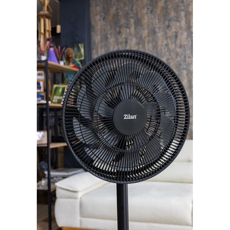Ventilator cu picior Zilan ZLN2563, Inaltime reglabila, Inclinatie reglabila, Grilaj 41 cm, 3 trepte de viteza, Putere 50W