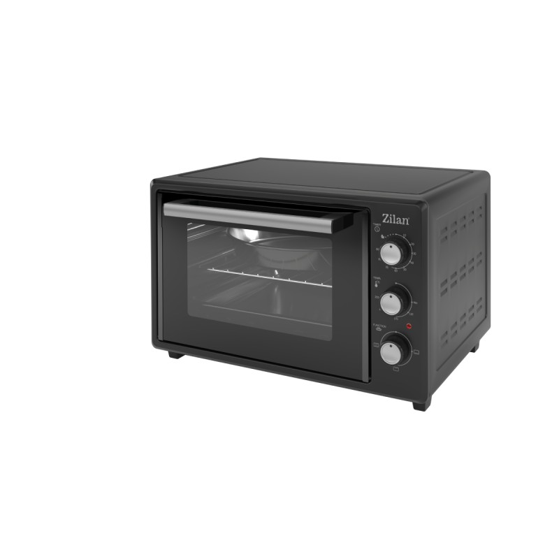 Cuptor electric Zilan ZLN5323 Gusto, Capacitate 35L, Temperatura maxima 250C, Timer, Element incalzire ascuns, Putere 1800W, Negru