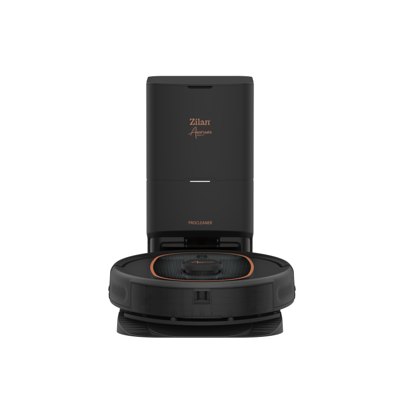 Aspirator robot Zilan ZLN5500 Aurum cu statie de colectare praf, Putere 600W, 3 trepte putere, baterie 3200mAh, Control Vocal, WiFi
