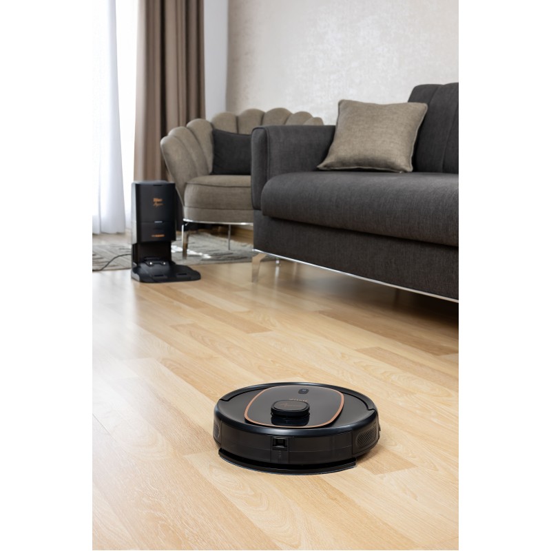 Aspirator robot Zilan ZLN5500 Aurum cu statie de colectare praf, Putere 600W, 3 trepte putere, baterie 3200mAh, Control Vocal, WiFi