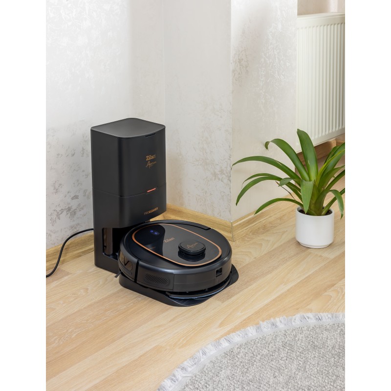 Aspirator robot Zilan ZLN5500 Aurum cu statie de colectare praf, Putere 600W, 3 trepte putere, baterie 3200mAh, Control Vocal, WiFi