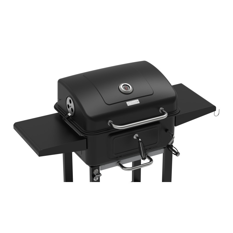 Gratar pentru exterior Zilan ZLN3574, Fabricat din materiale durabile, Grila de gatit 54x42.5 cm din otel cromat, Termometru incorporat, Mobilitate pe roti