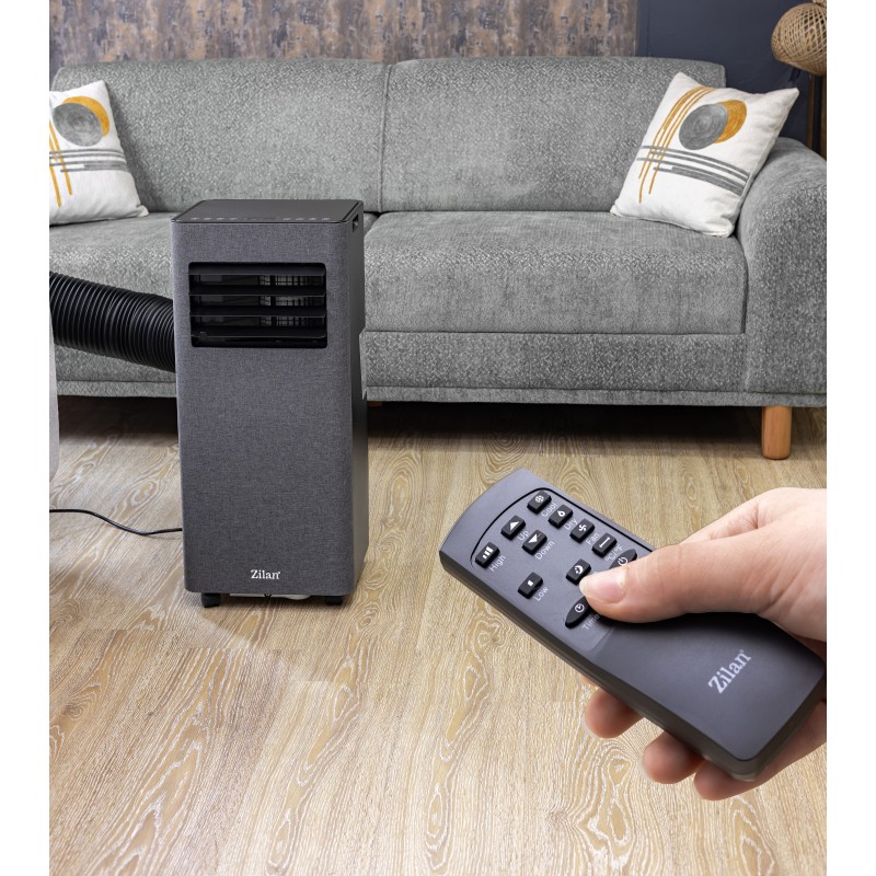 Aer conditionat mobil Zilan ZLN2617 3 in 1, 9000Btu/h, Timer, temperatura 5-35 grade C, Conectivitate WiFi, Telecomanda