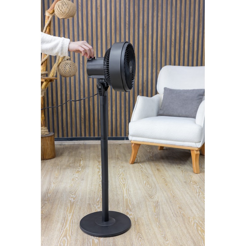 Circulator aer cu picior Zilan ZLN2556, Putere 65W, 3 trepte de viteza, Diametru grilaj 27 cm, Inaltime reglabila