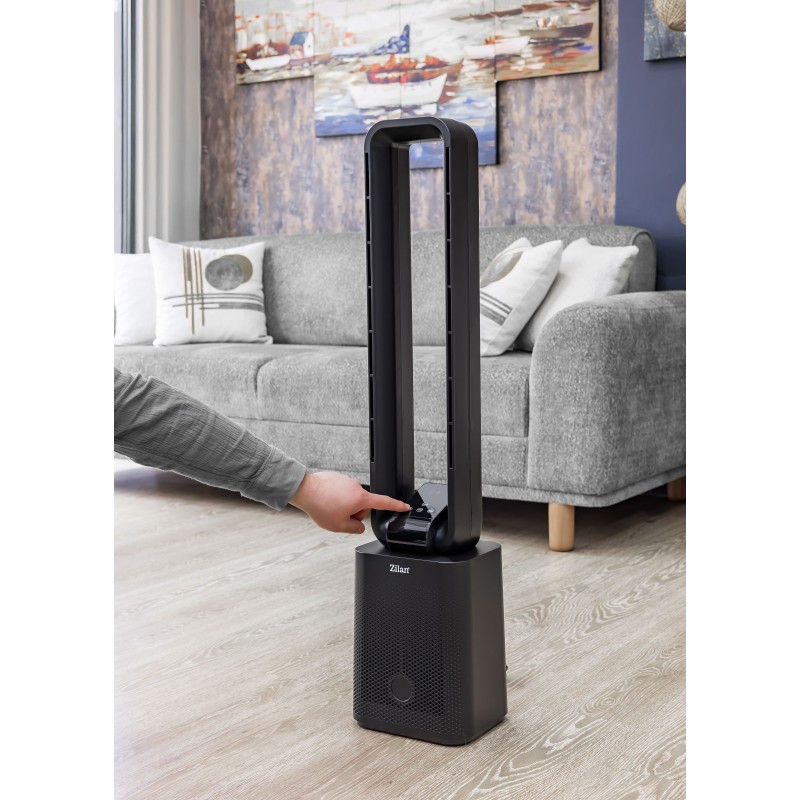 Ventilator turn Zilan ZLN1087 fara palete, Timer, Display LED, Telecomanda, 50W