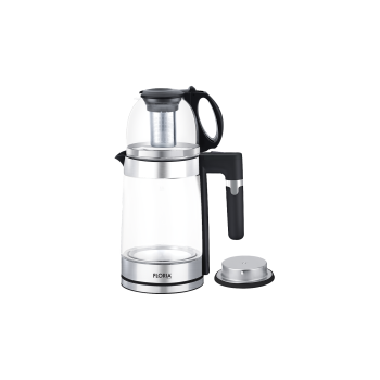 Set fierbator electric+ceainic Floria ZLN1757 cu infuzor pentru ceai, Putere 1500W, Capacitate 1.8L+1.2L, Sticla