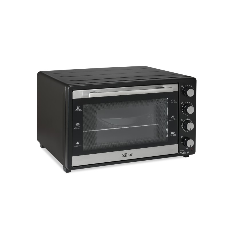 Cuptor electric Zilan ZLN3480 cu ventilator, Putere 2500W, Capacitate 80L, Timer, Geam dublu, Termostat reglabil, Temperatura maxima 250 grade C