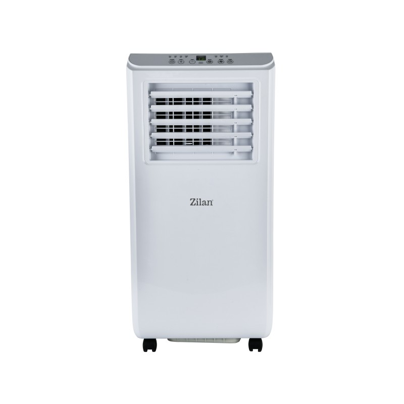 Aer conditionat portabil Zilan ZLN2495 Alb, functie de racire, dezumidificare si ventilatie, Telecomanda, 2 trepte de viteza, 7000 BTU