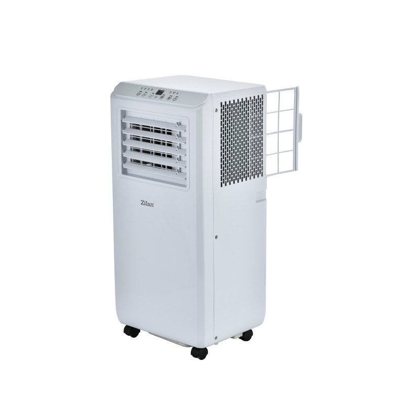 Aer conditionat portabil Zilan ZLN2495 Alb, functie de racire, dezumidificare si ventilatie, Telecomanda, 2 trepte de viteza, 7000 BTU