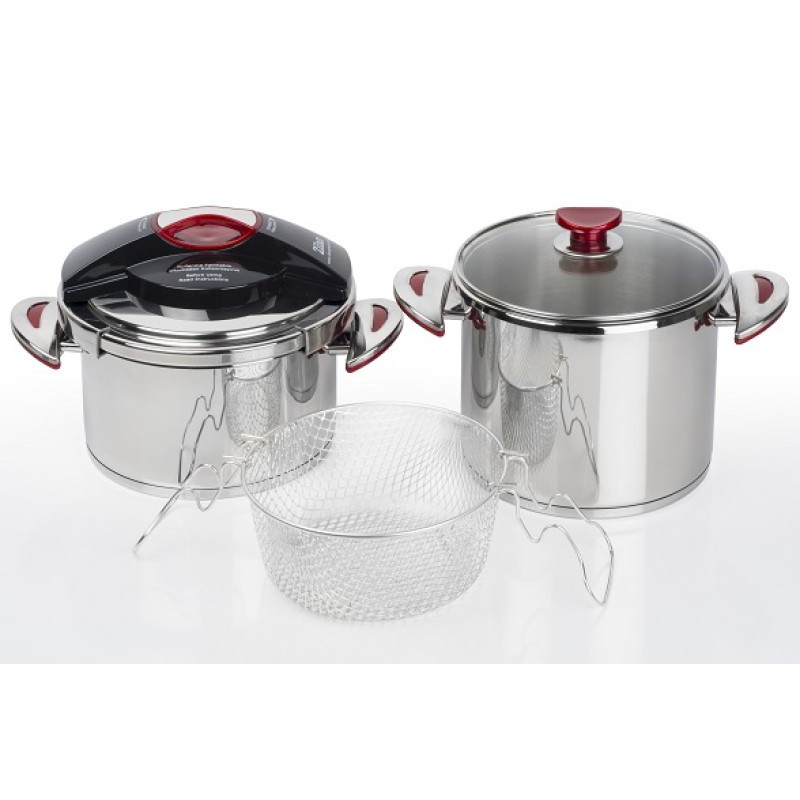Set oale sub presiune din inox 5 piese ZILAN ZLN-0030, Capacitate 4 si 6 litri