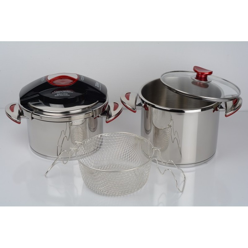 Set oale sub presiune din inox 5 piese ZILAN ZLN-0030, Capacitate 4 si 6 litri