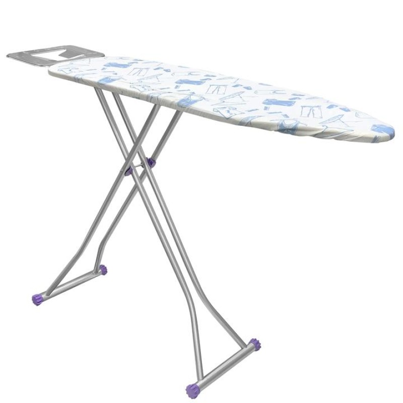 Masa de calcat ZILAN ZLN 7666, suprafata de lucru 110x33 cm, blat plasa metalica, suport pentru fierul de calcat