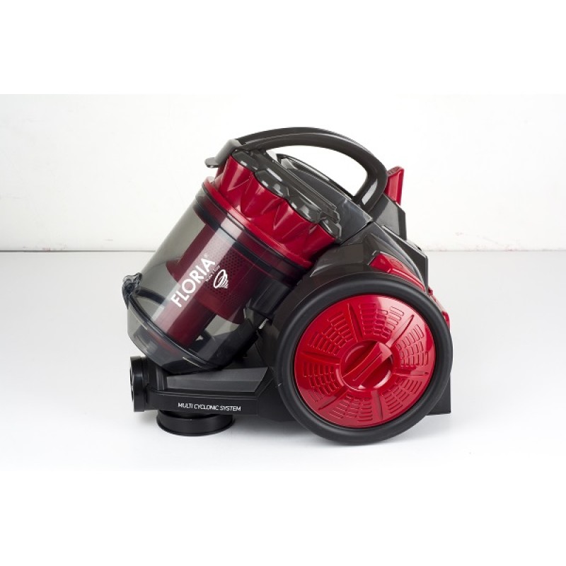 Aspirator fara sac FLORIA ZLN-3451,rosu-negru filtru HEPA 13, filtrare ciclonica, capacitate colectare 2.5L, putere 700W,