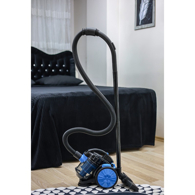 Aspirator fara sac FLORIA ZLN-3468,bleu-negru filtru HEPA 13, filtrare ciclonica, capacitate colectare 1.5L, putere 700W