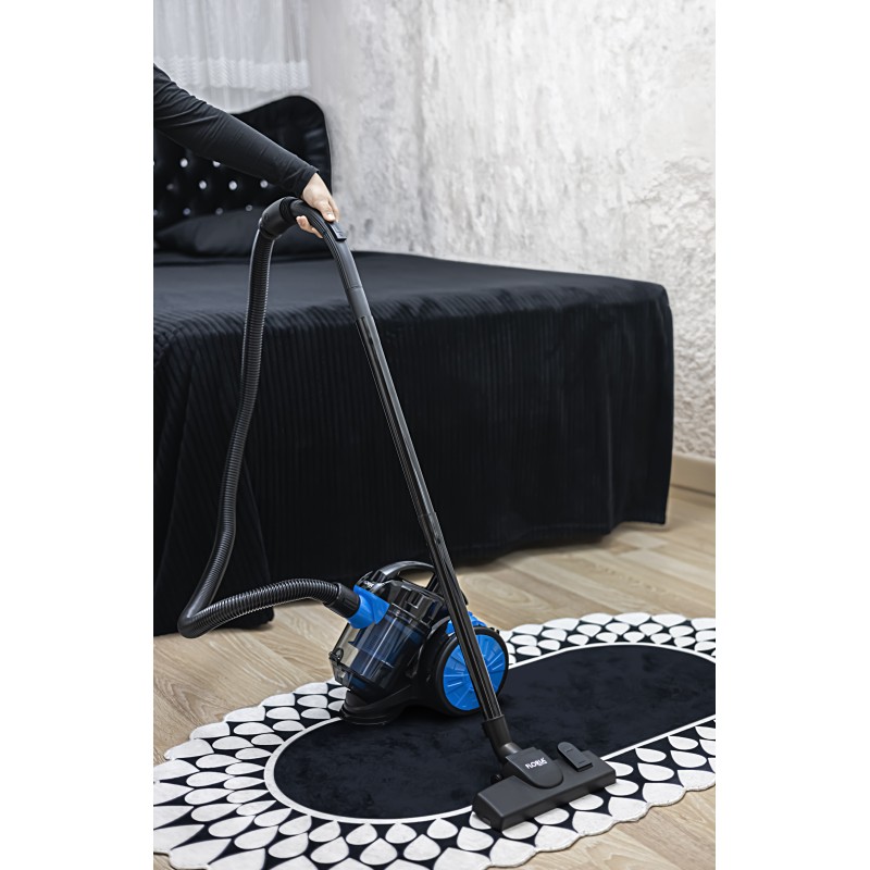 Aspirator fara sac FLORIA ZLN-3468,bleu-negru filtru HEPA 13, filtrare ciclonica, capacitate colectare 1.5L, putere 700W