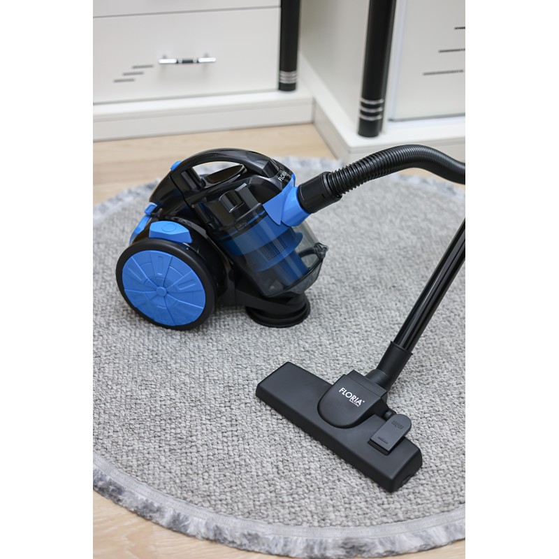 Aspirator fara sac FLORIA ZLN-3468,bleu-negru filtru HEPA 13, filtrare ciclonica, capacitate colectare 1.5L, putere 700W