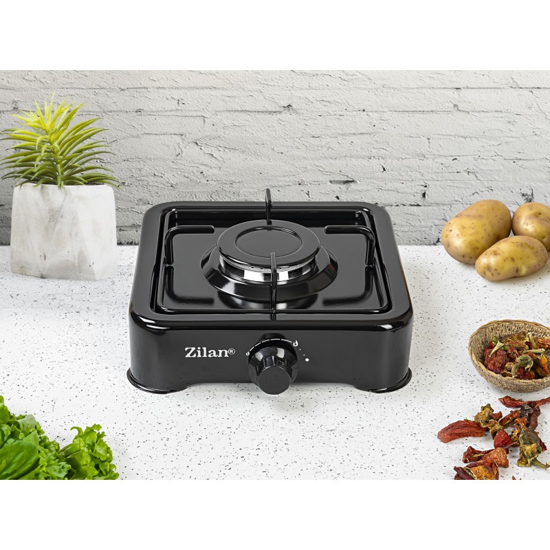 Aragaz 1 ochi ZILAN ZLN-0018, Negru Alimentare GPL butelie,