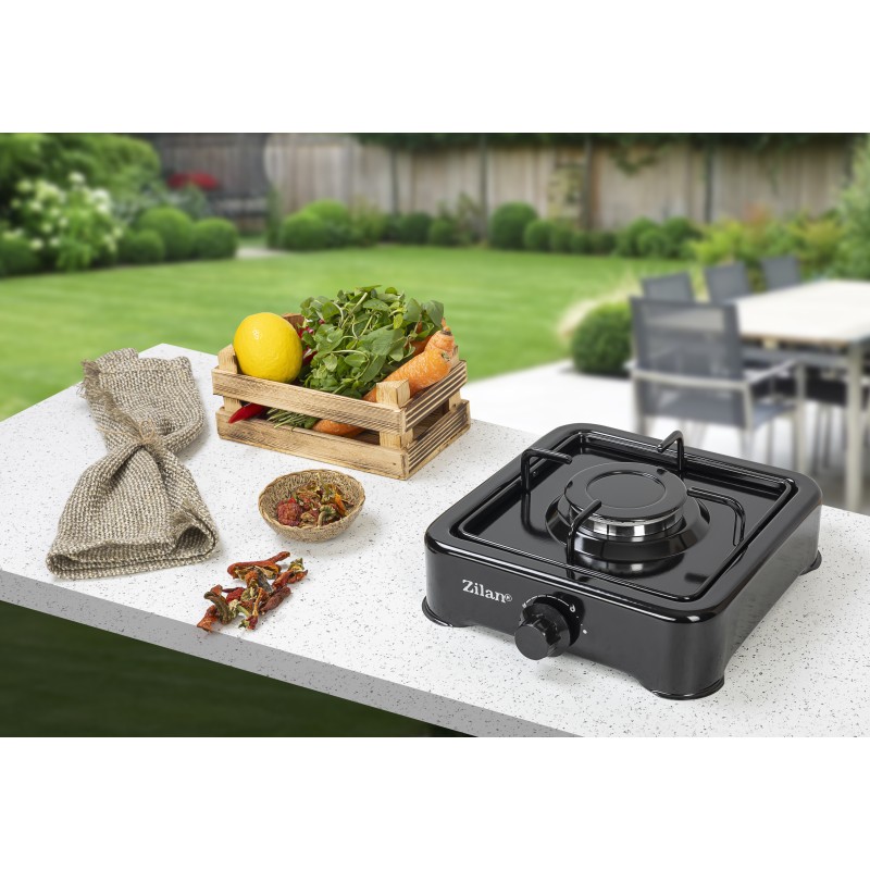 Aragaz 1 ochi ZILAN ZLN-0018, Negru Alimentare GPL butelie,