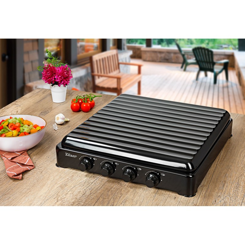 Aragaz 4 ochiuri ZILAN ZLN7079,Negru Alimentare GPL butelie,