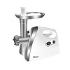 Masina de tocat carne ZILAN ZLN-7598,Alb 1200W, Tava si panou inox, Accesorii umplut carnati, Functie revers, 1.6kg/min,