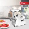 Masina de tocat carne ZILAN ZLN-7598,Alb 1200W, Tava si panou inox, Accesorii umplut carnati, Functie revers, 1.6kg/min,