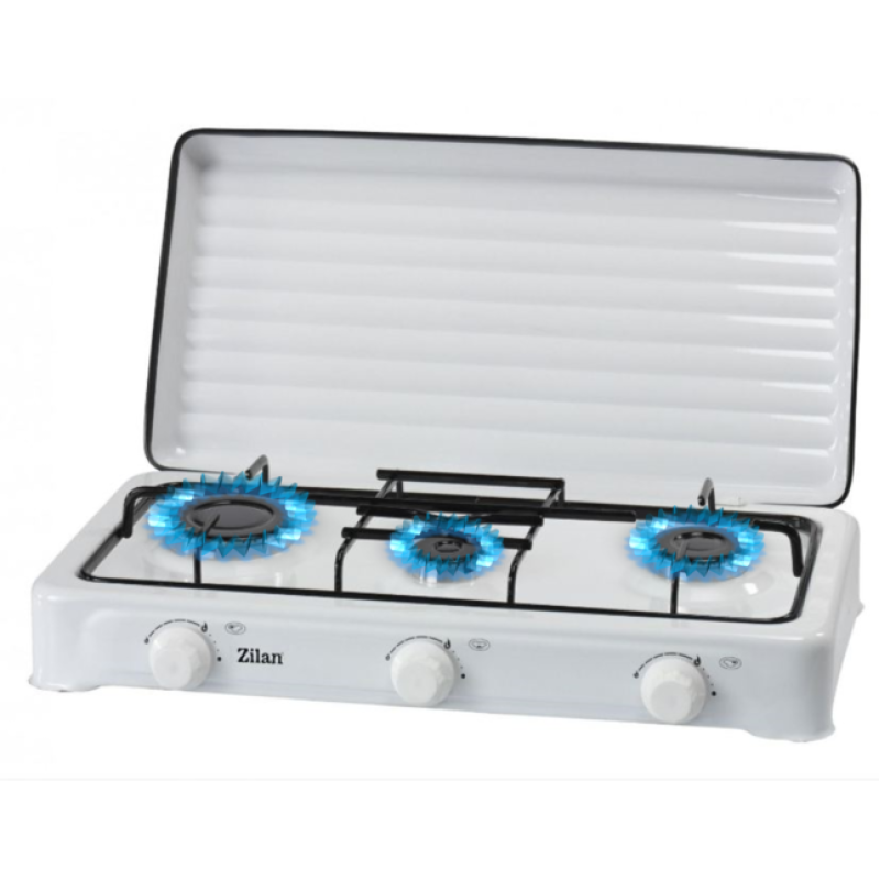 Aragaz cu 3 ochiuri ZILAN ZLN-0032,culoare alb utilizare numai GPL butelie,