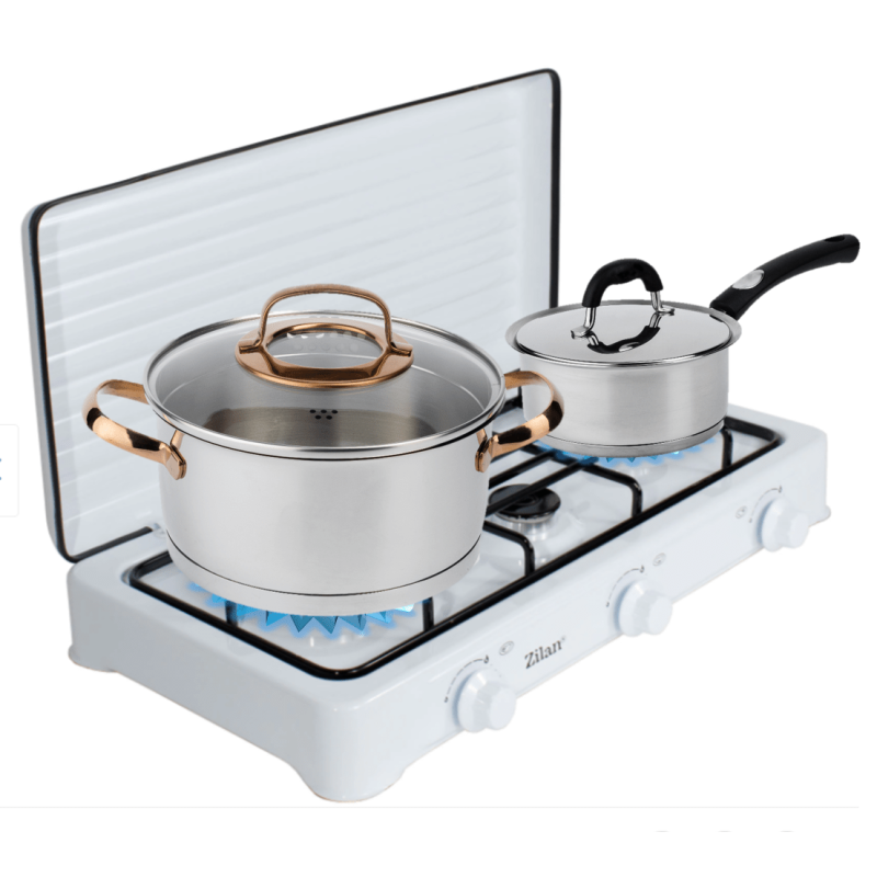 Aragaz cu 3 ochiuri ZILAN ZLN-0032,culoare alb utilizare numai GPL butelie,