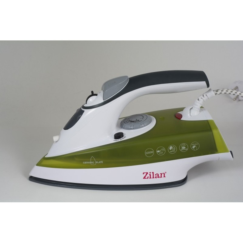 Fier de calcat talpa ceramica ZILAN ZLN-8082,Verde  Putere 2200W, calcare cu aburi si uscata, functie autocuratare,Verde
