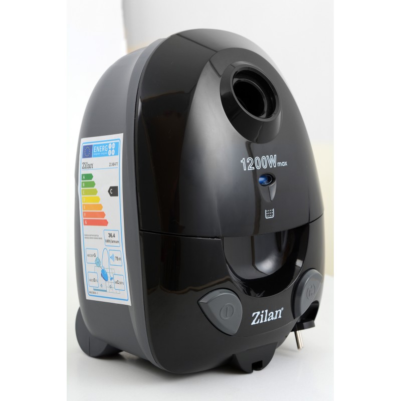 Aspirator cu sac ZILAN ZLN-8471,Negru Capacitate sac textil 2.0 l, Putere 1200W, Cordon electric retractabil 5 m