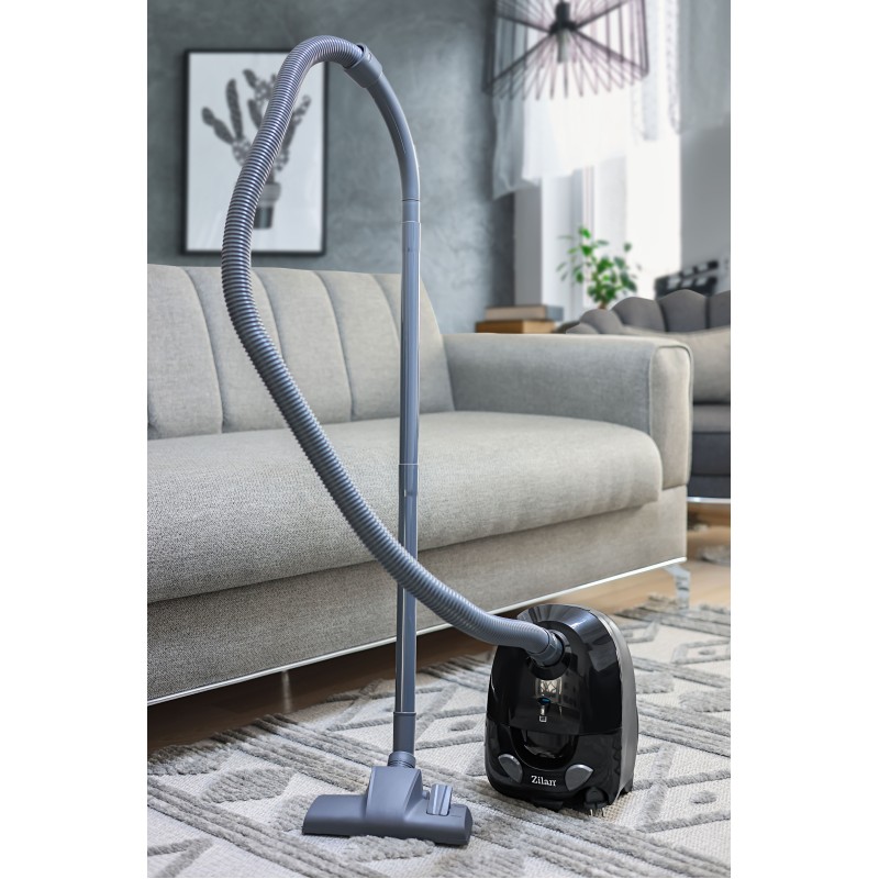 Aspirator cu sac ZILAN ZLN-8471,Negru Capacitate sac textil 2.0 l, Putere 1200W, Cordon electric retractabil 5 m