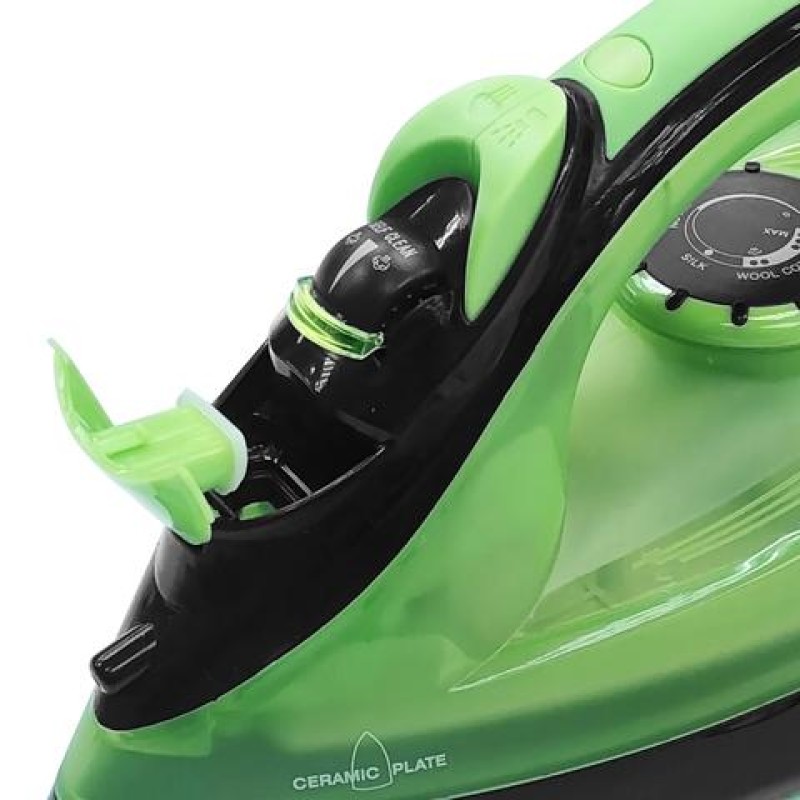 Fier de calcat talpa ceramica ZILAN ZLN-2189, Verde, Putere 2200W, calcare cu aburi si uscata, functie autocuratare