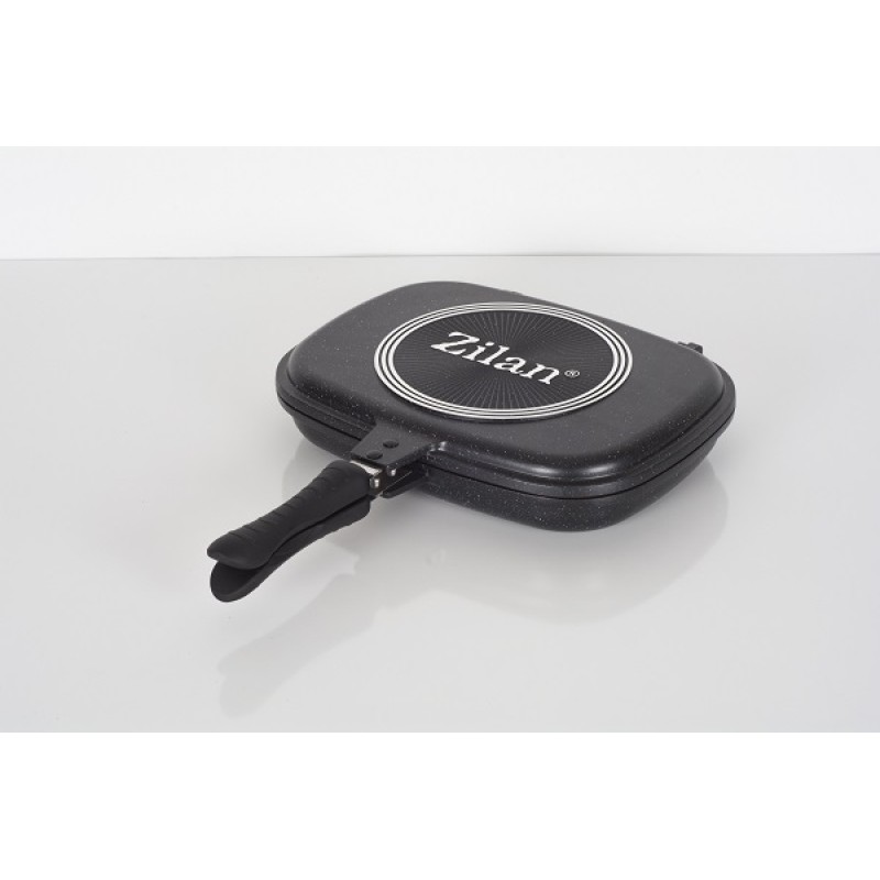 Tigaie dubla ZILAN ZLN-9522,culoare negru Diametru 30 cm, garnitura silicon rezerva,