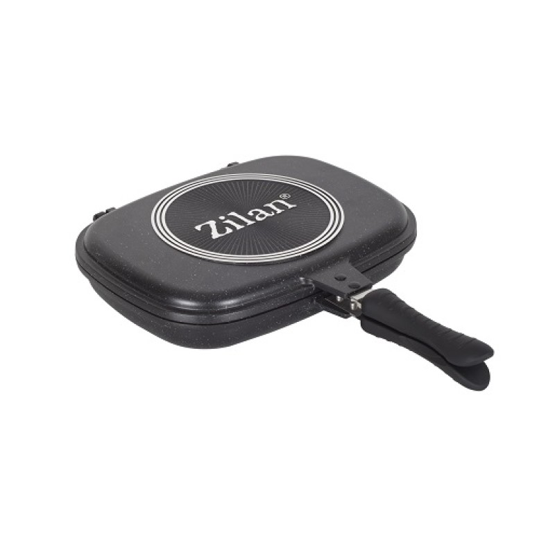 Tigaie dubla ZILAN ZLN-9522,culoare negru Diametru 30 cm, garnitura silicon rezerva,