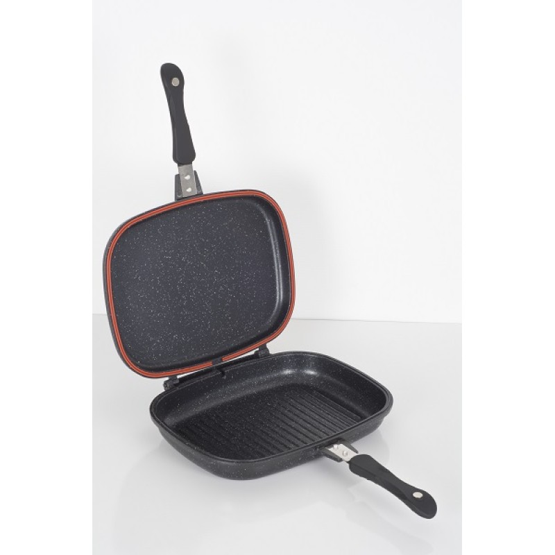 Tigaie dubla ZILAN ZLN-9522,culoare negru Diametru 30 cm, garnitura silicon rezerva,