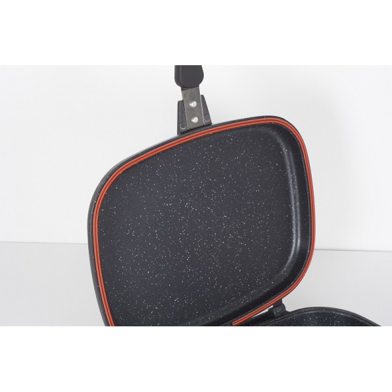 Tigaie dubla ZILAN ZLN-9522,culoare negru Diametru 30 cm, garnitura silicon rezerva,
