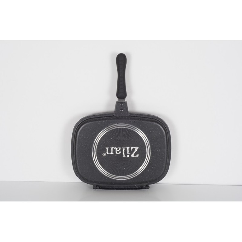 Tigaie dubla ZILAN ZLN-9522,culoare negru Diametru 30 cm, garnitura silicon rezerva,