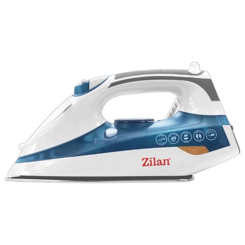 Fier de calcat cu aburi, talpa inox ZILAN ZLN-8434, 2200W, Sistem pulverizare spray, Functie anticalcar, Functie autocuratare