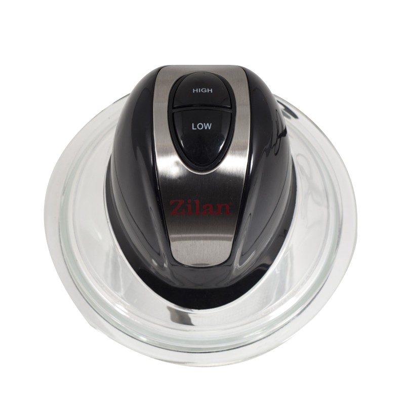 Tocator legume-fructe ZILAN ZLN-8167,Negru putere 300W, vas din sticla 1L, cutit inox, 2 trepte de viteza,
