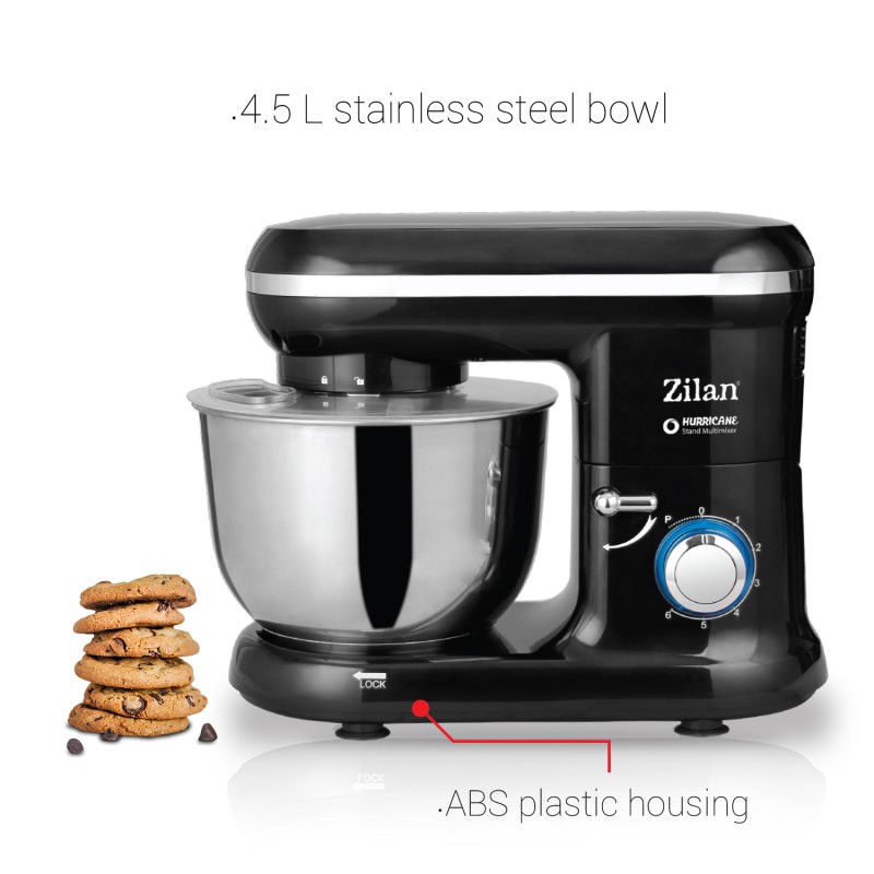 Multi-mixer Hurricane Zilan ZLN-3185,negru 6 trepte + puls, 4.5L., 1000W,